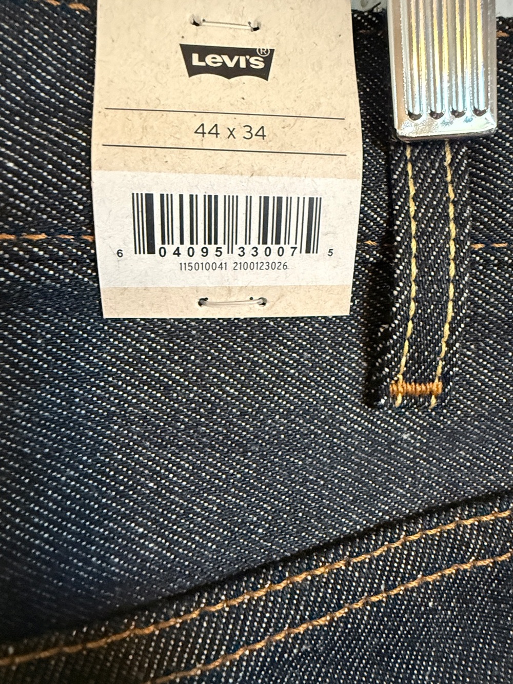 Levi’s NWT 501 Original Fit Jeans 44x34 Dark Wash Indigo Button Fly Straight Leg - Picture 10 of 12